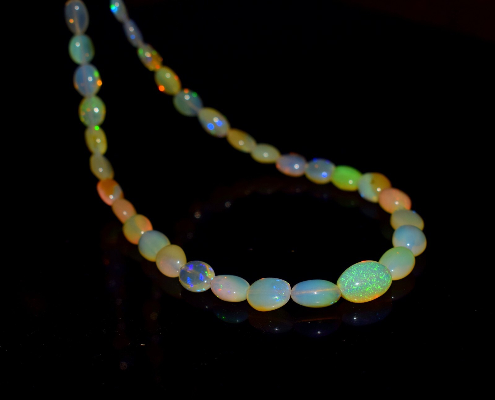 7x12mm Natural Ethiopian Opal Nuggets Fire Loose Gemstone Beads Strand 16"