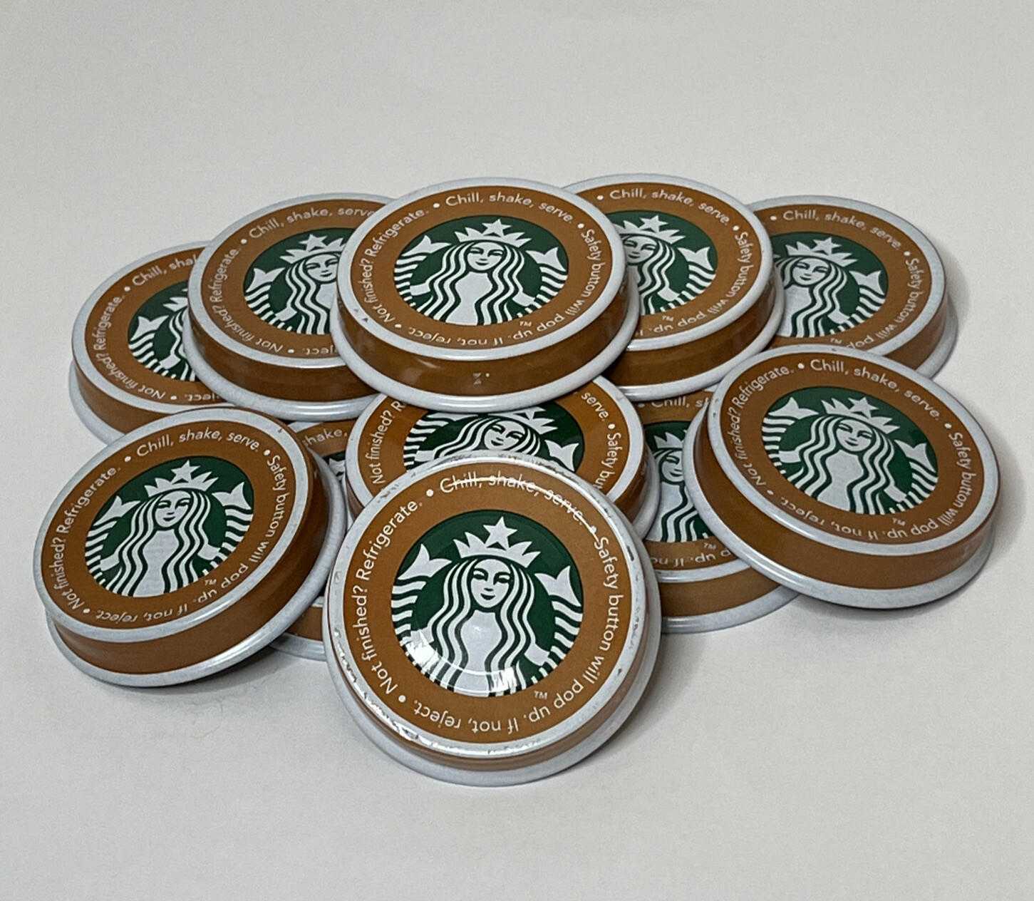 ✅  CRAFTING SUPPLIES ~ CLEAN Starbucks Caramel Bottle Lids (qty 12) DIY Projects