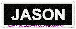 CUSTOM/MADE TO ORDER .... 1 to 3 Words BIKER PATCH with  BLACK BACK GROUND
