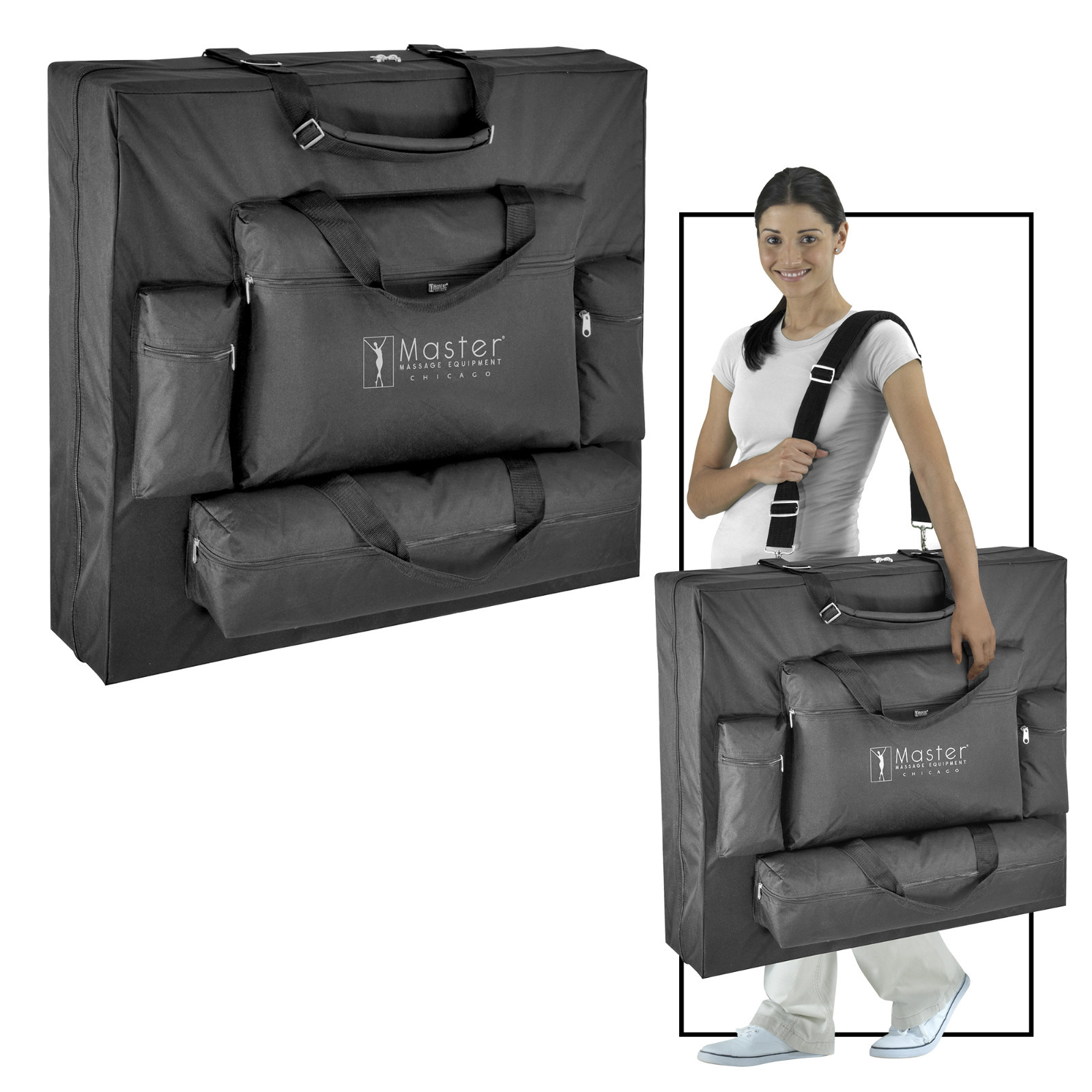 Master Stratomaster UltraLight Aluminum Portable Massage Table NanoSkin Black