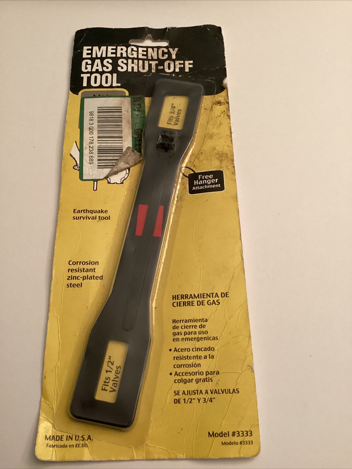 Quake America Emergency Main Gas Shut-Off Wrench Tool for 3/4" Valves #3333