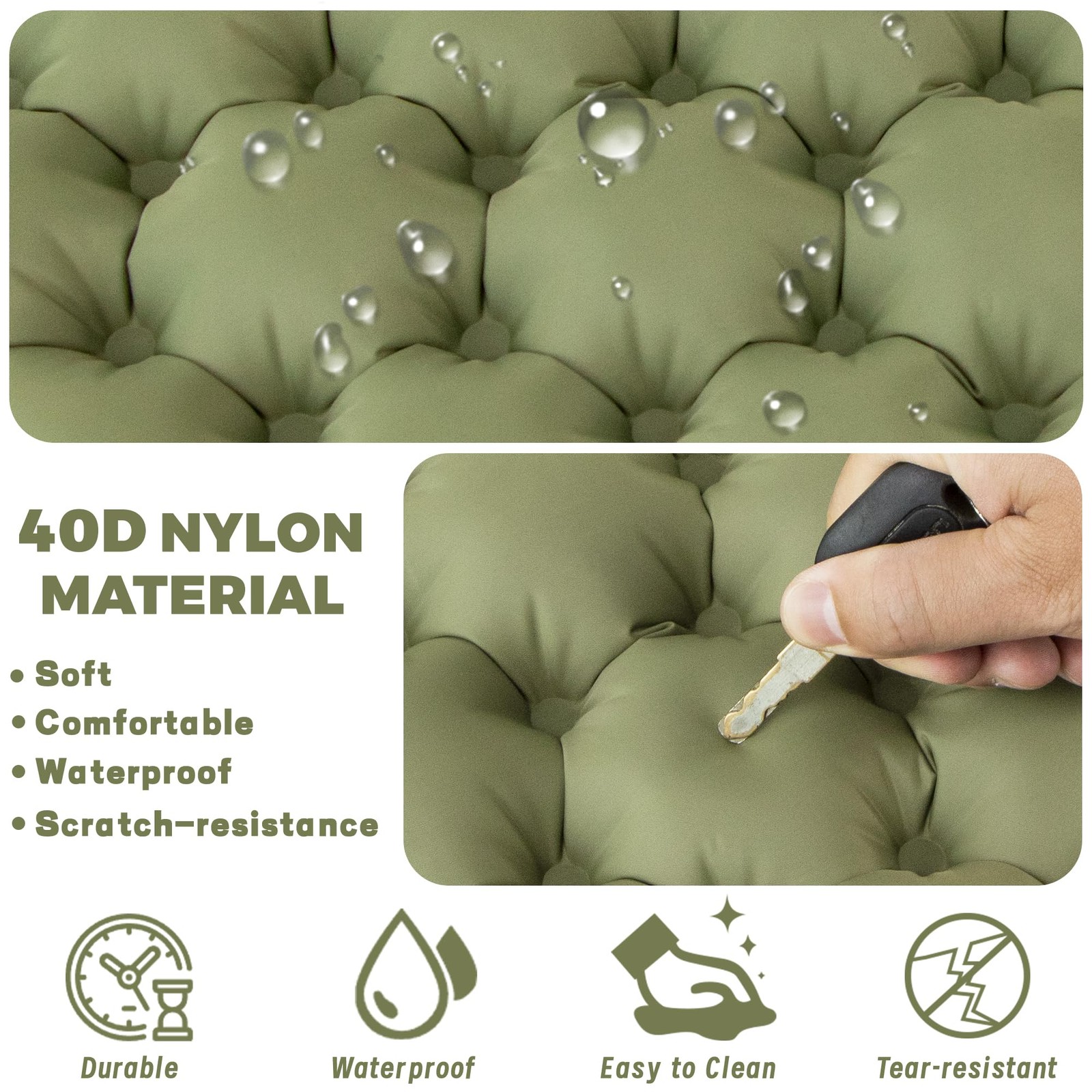 Inflatable Push-Press Seat Cushion,Lightweight Camping Sitting Pad,Lightweigh...