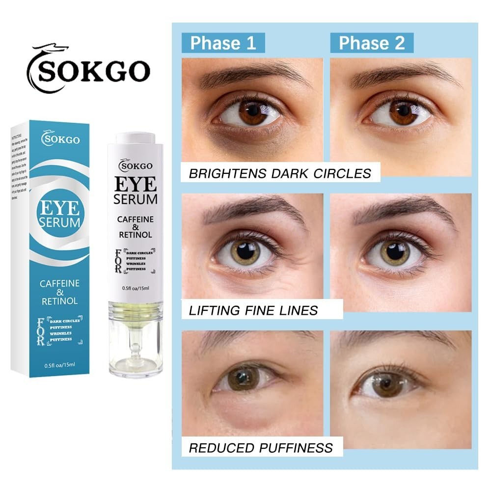 Caffeine Eye Serum, Retinol Eye Firming Serum for Dark Circles and Puffiness, An
