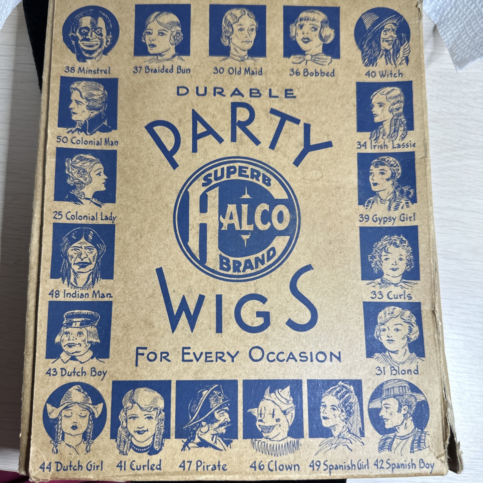 Vintage UNIQUE Halloween Party Wig For Every Occasion Curls ORIGINAL BOX
