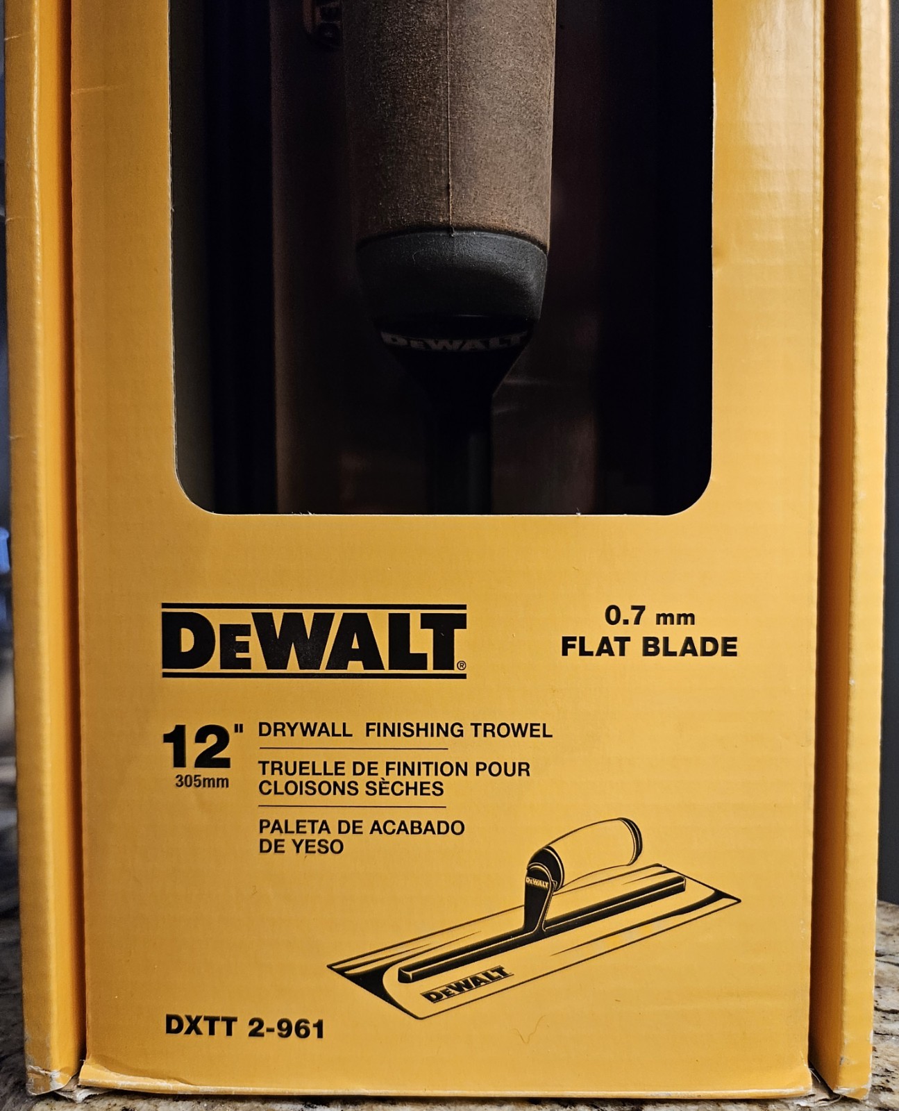 DEWALT 12" Drywall Finishing Trowel DXTT 2-961, Flat Blade 0.7mm, New In Box