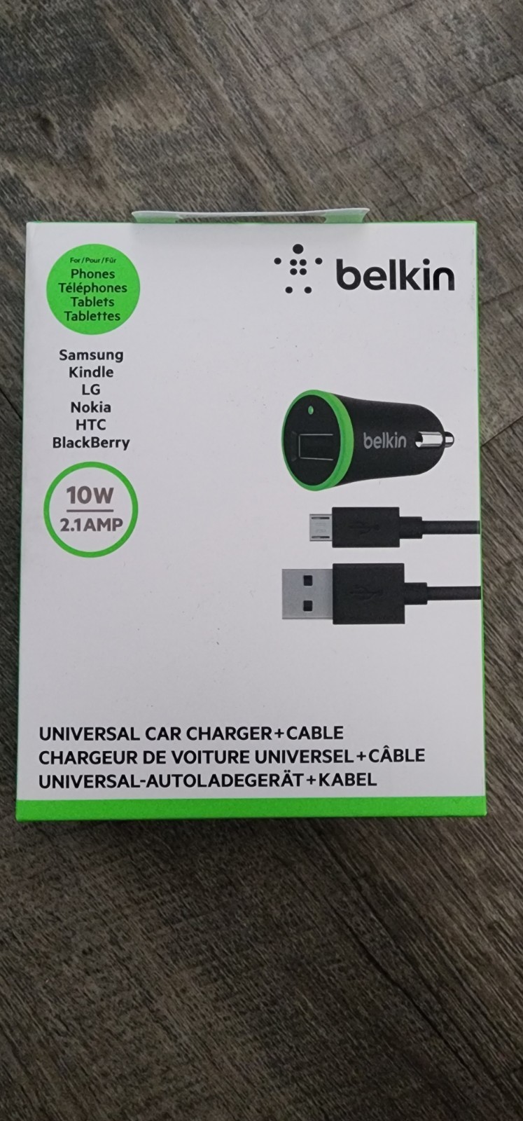 Belkin USB-C 6ft (1.8M) 10W 2.1 AMP + Car charger UNIVERSAL