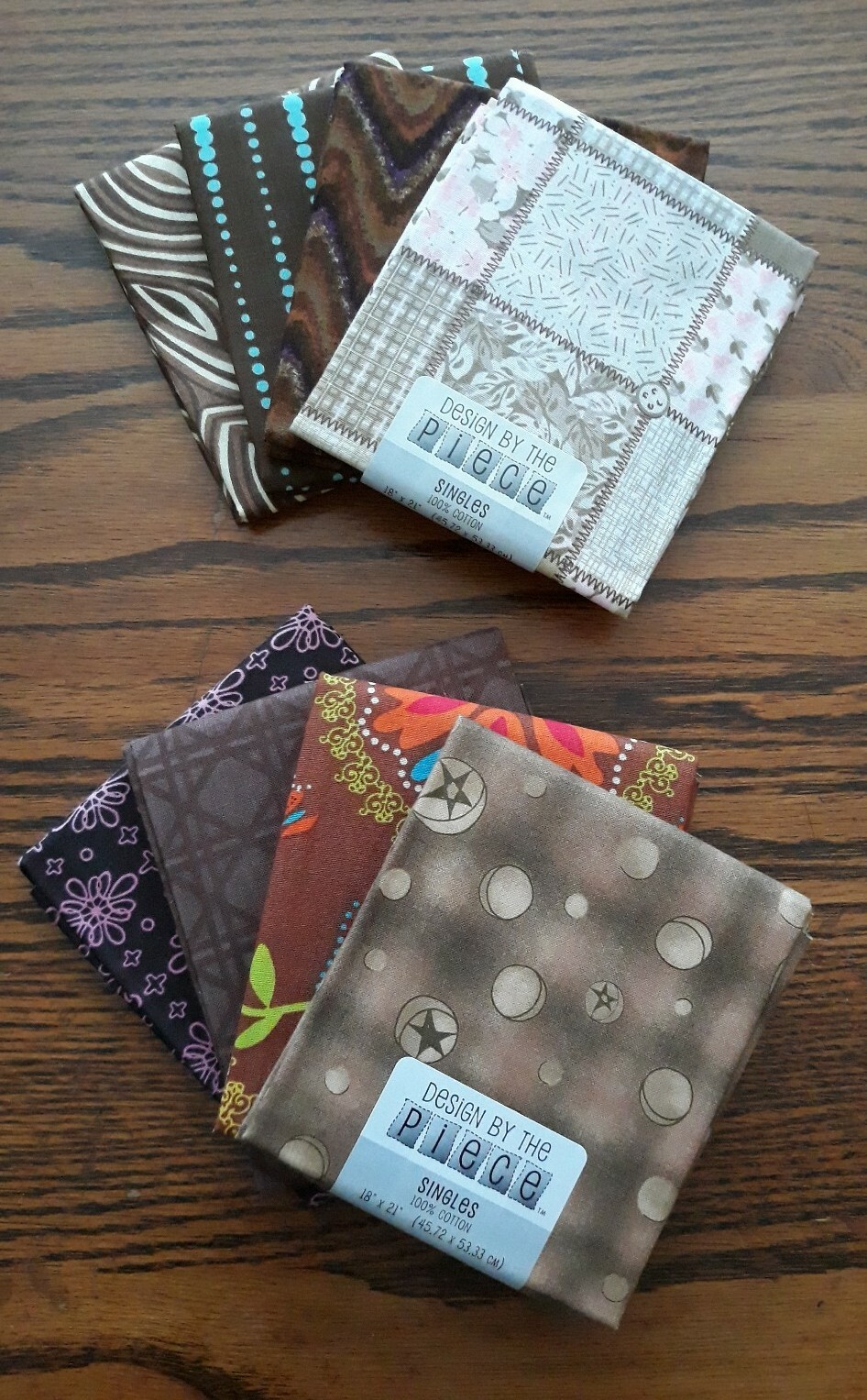8 BROWNS Designs by The Piece Fat Quarters