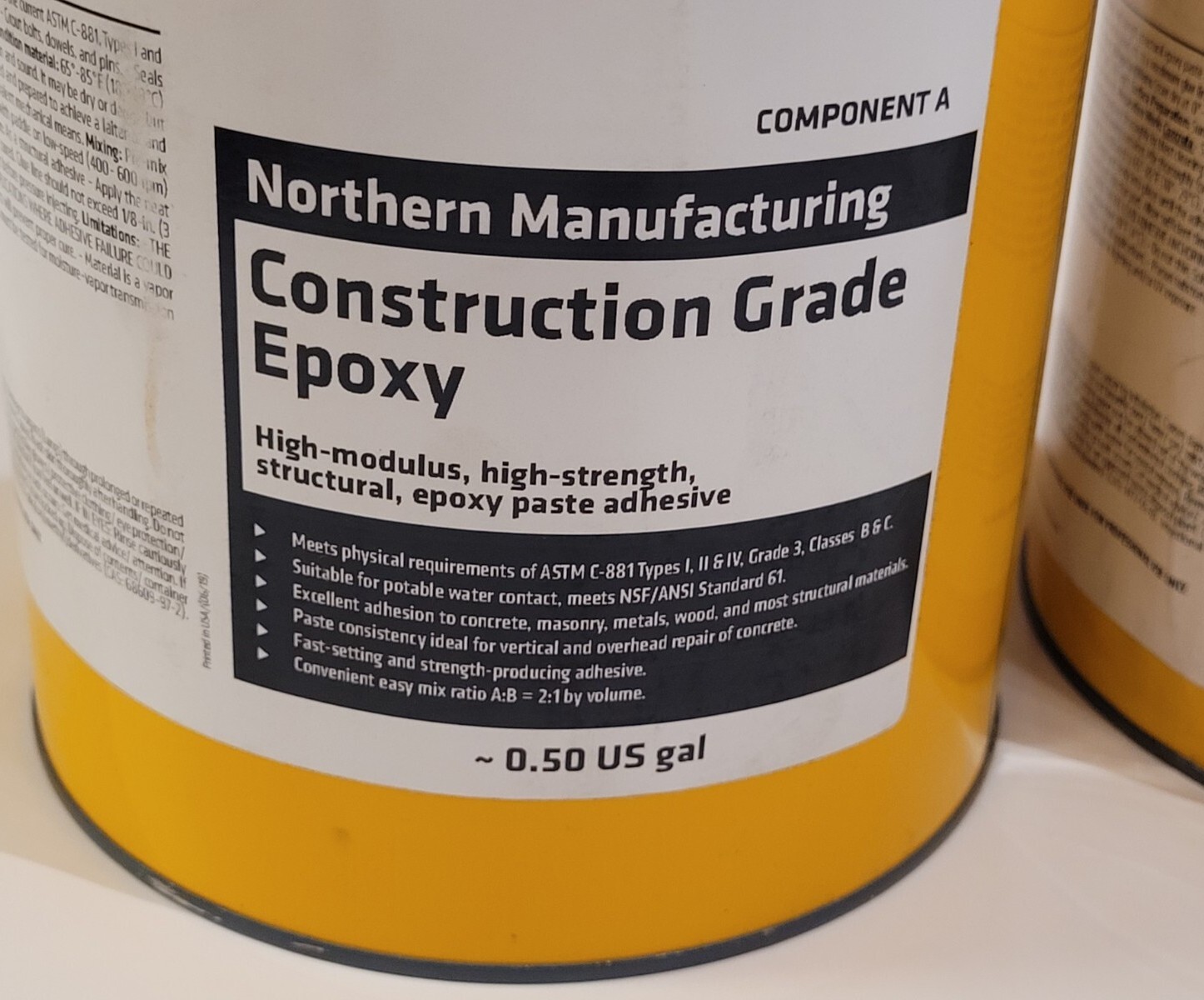 Construction Grade Epoxy Paste Adhesive Northern Manufacturing