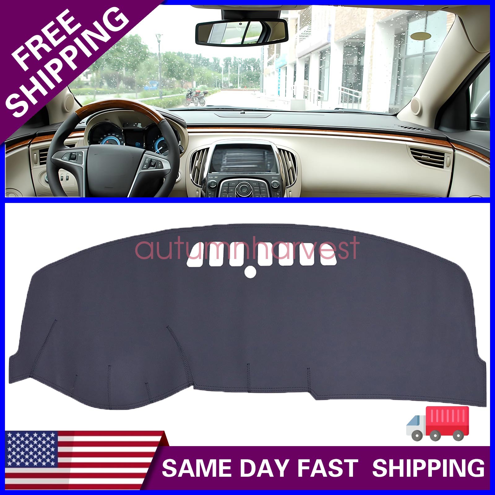New For 2005-2009 Buick Lacrosse Leather Dashboard Dash Cover Dashmat