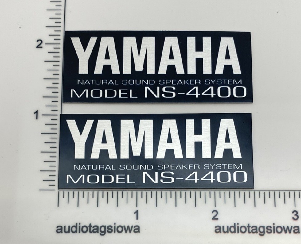 Yamaha Model NS-4400 Speaker Badge Logo Pair Silver Aluminum Custom Made