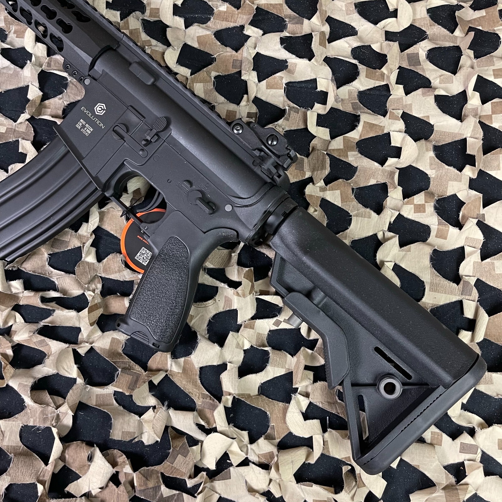 NEW Evolution Recon S 14.5" Carbontech AEG Airsoft Gun - Black/Black (94171)