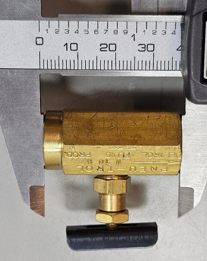 Deltrol 10000-76 N10B Inline Needle Valve, Brass, Female, 1/8" NPTF, 3.2GPM Max