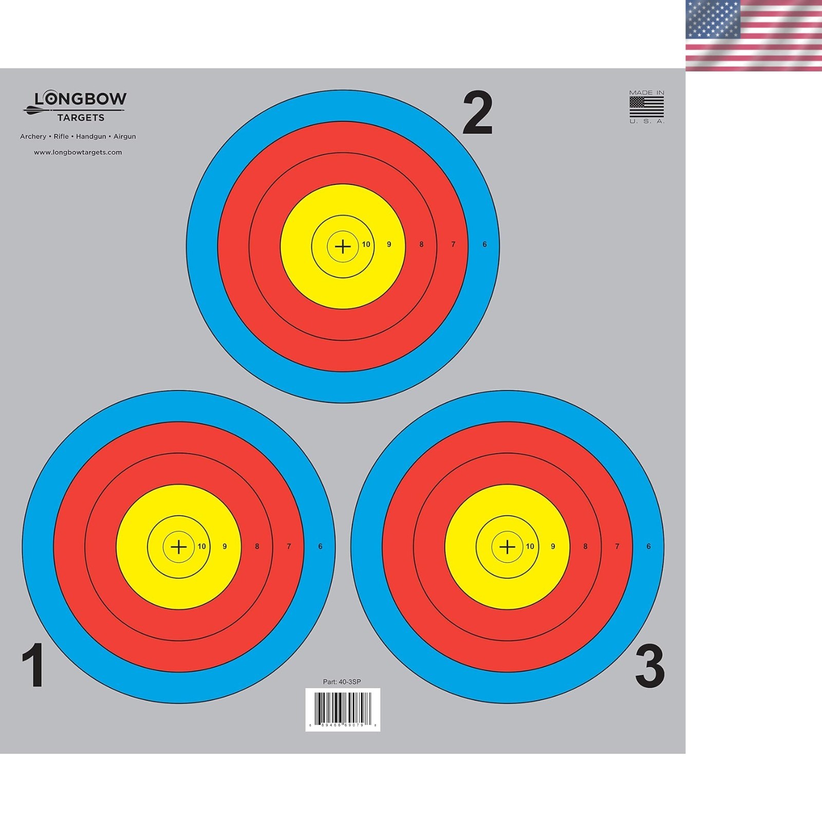Longbow Heavy-Duty 40cm Archery Targets - 20 Pack for Ultimate Practice Sessions