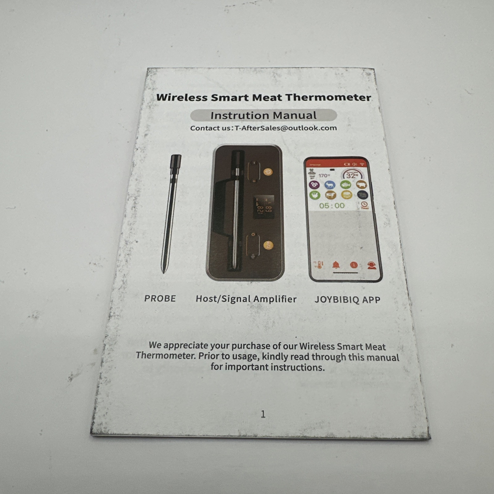 Smart Wireless Meat Thermometer Digital - Bluetooth Meat Thermometer for Grill