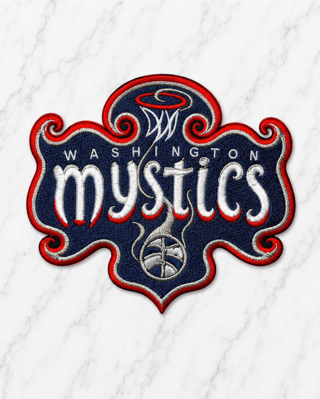 WASHINGTON MYSTICS WNBA EMBROIDERED IRON ON PATCH 3.25"X2.75" FREE SHIPPING