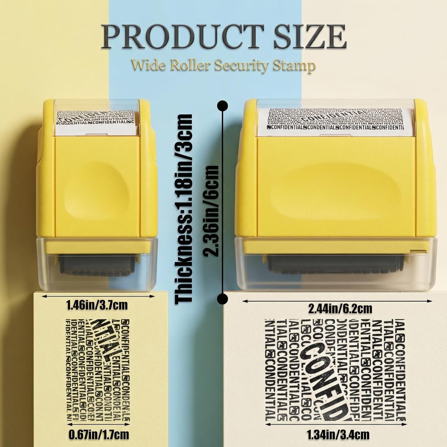 Identity Protection Roller Stamp Identity Theft Confidential Privacy Roller 2 Pc
