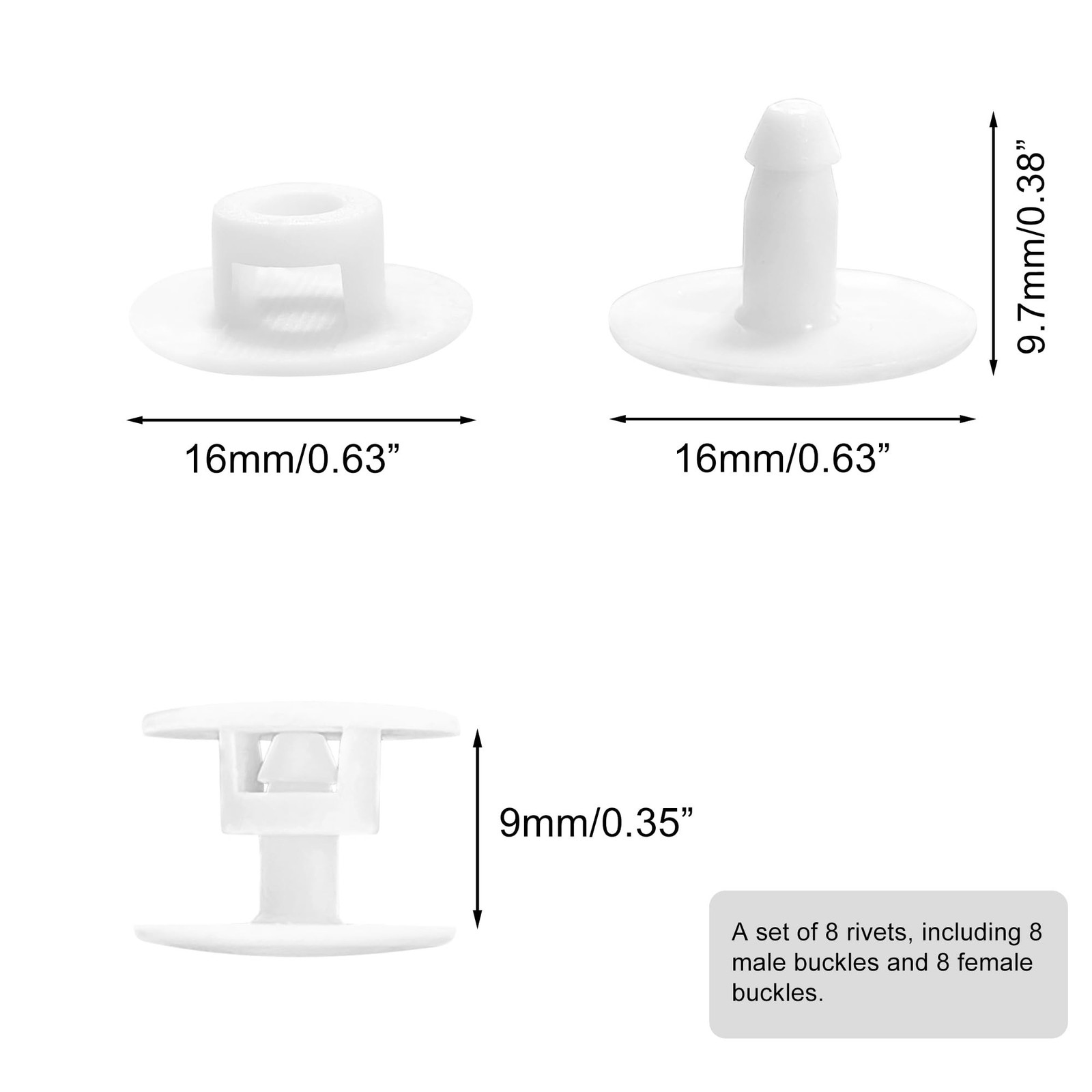 8 Sets Replacement Rivets, Clogs Shoe Strap Repair Fastener Button, Rivets fo...