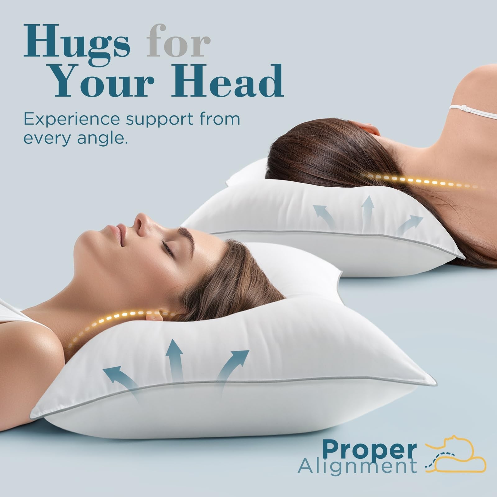 Viewstar Bed Pillows Set 2, Firm Support Down Alternative Pillows Side, Back