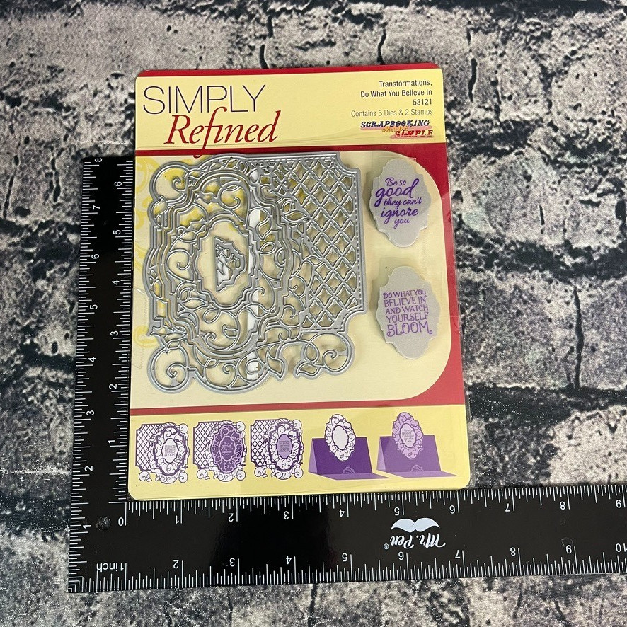 Simply Refined DO WHAT YOU BELIEVE IN 5 Dies 2 Stamps Set