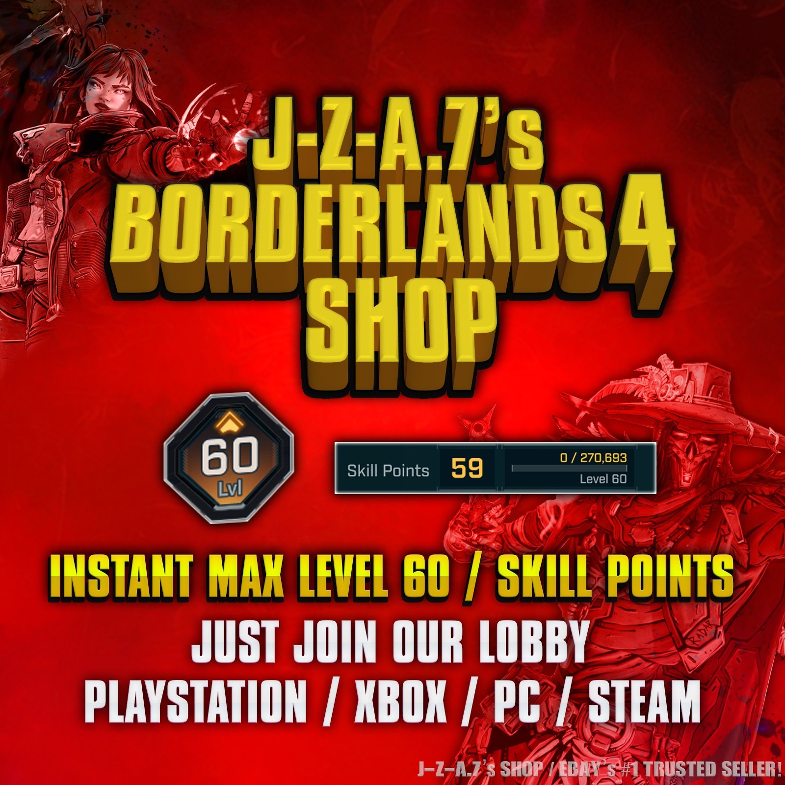 🔥Borderlands 4 [PS5/XBOX/PC] Max Level 60 /Max Skills