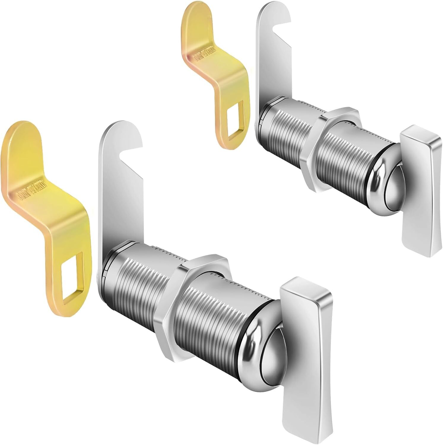 Thumb Cam Locks 2inch, Extra Long RV Storage Locks, 2-1/8 Inch 2Pcs, Silver
