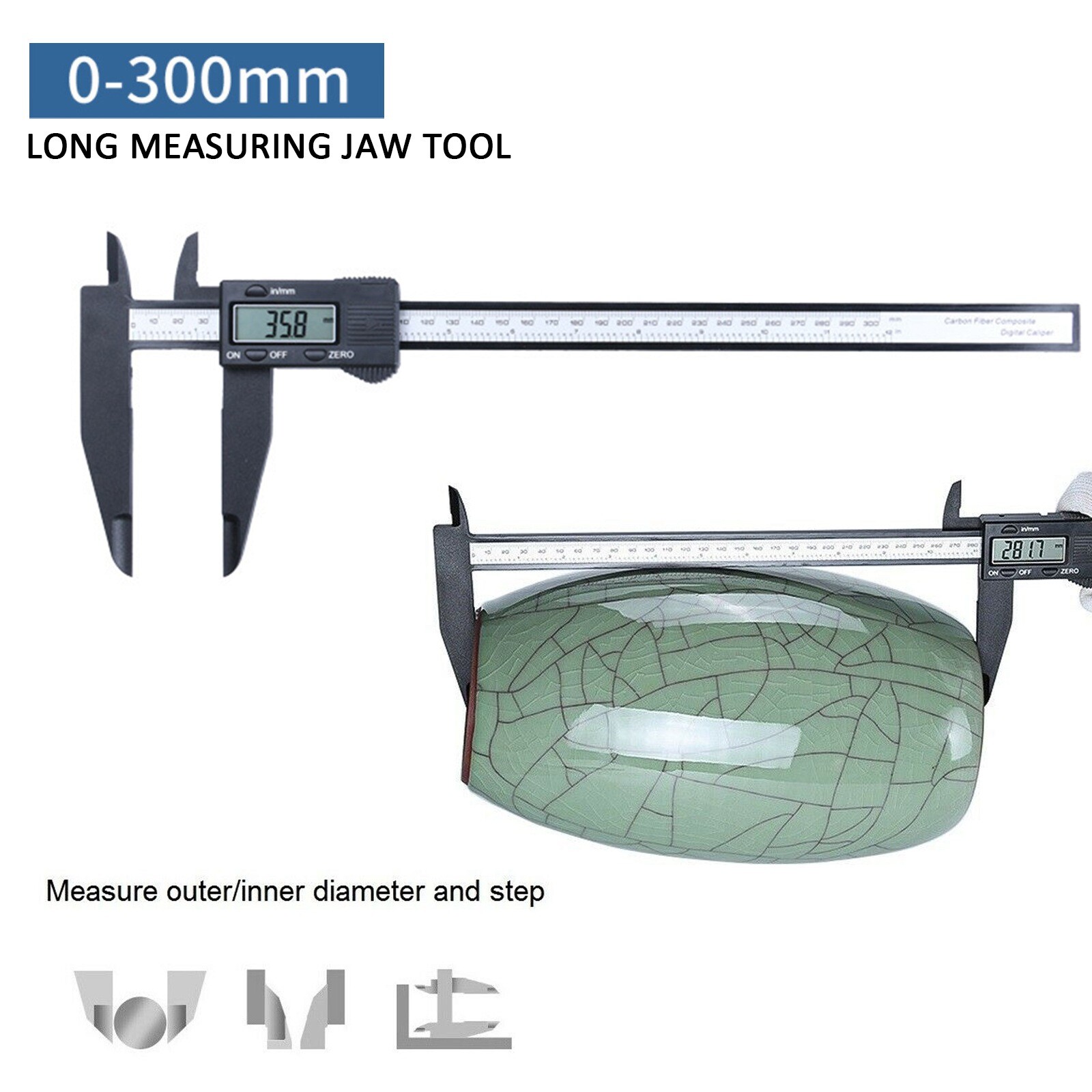 0-300mm Large Measure Range Electronic Digital Vernier Caliper Height Gauge Tool