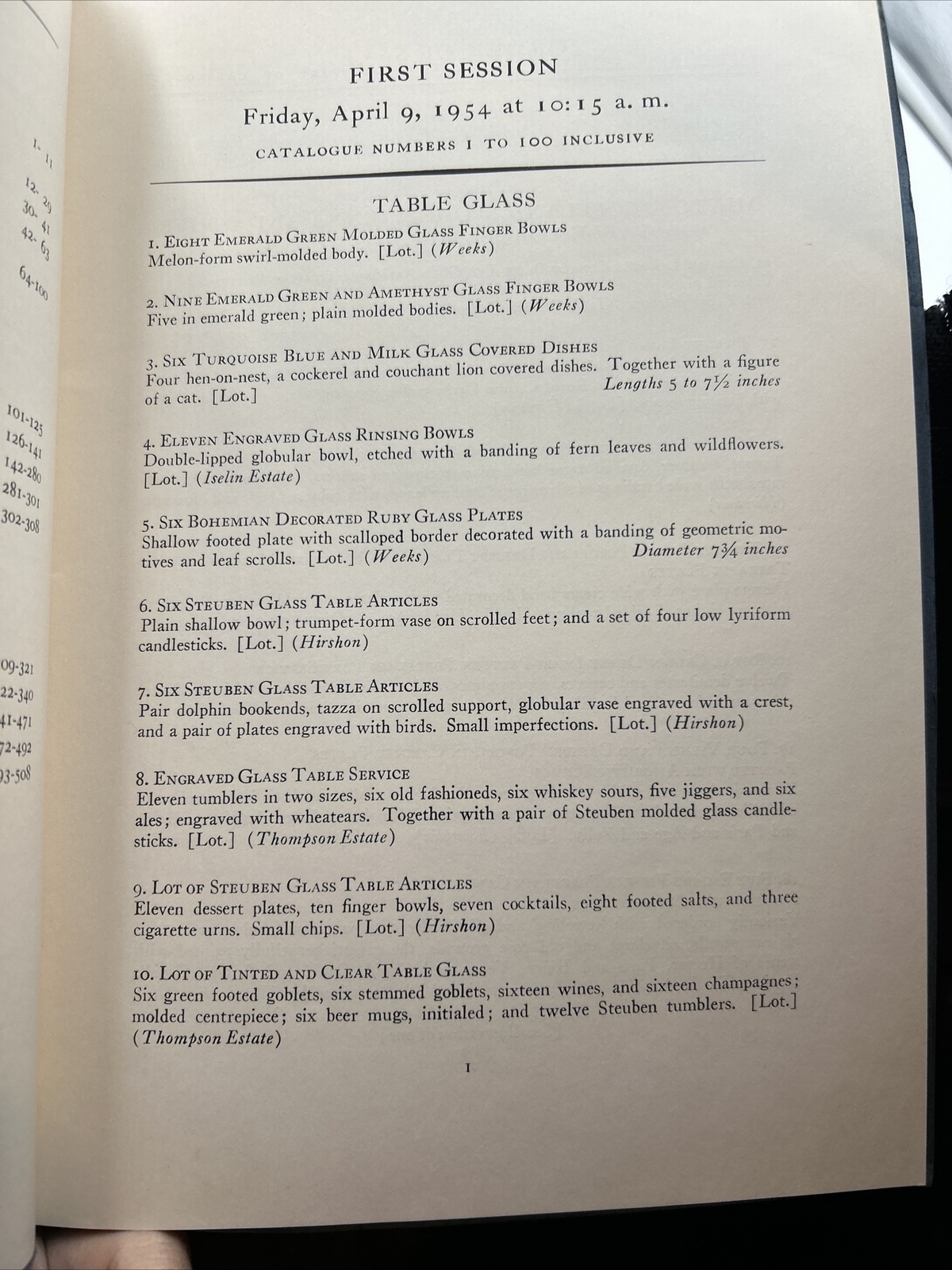 Parke-Bernet Catalog: Ernest Iselin Collection- April 10, 1954