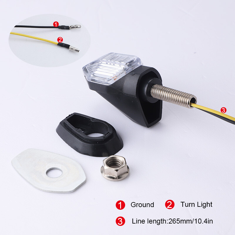 4x Clear Motorcycle Mini LED Turn Signal Light Blinker Amber Indicator Universal