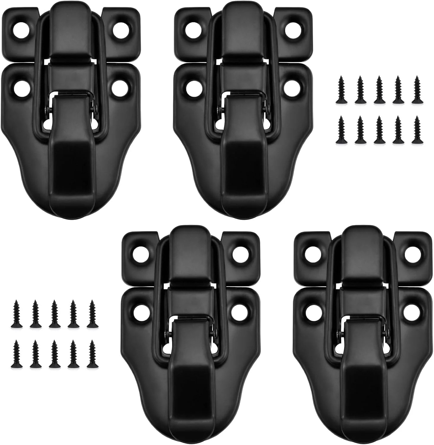 Toggle Hasp Latches Hardware with Hardening Screws, 4 Pack Black | Classical Duc