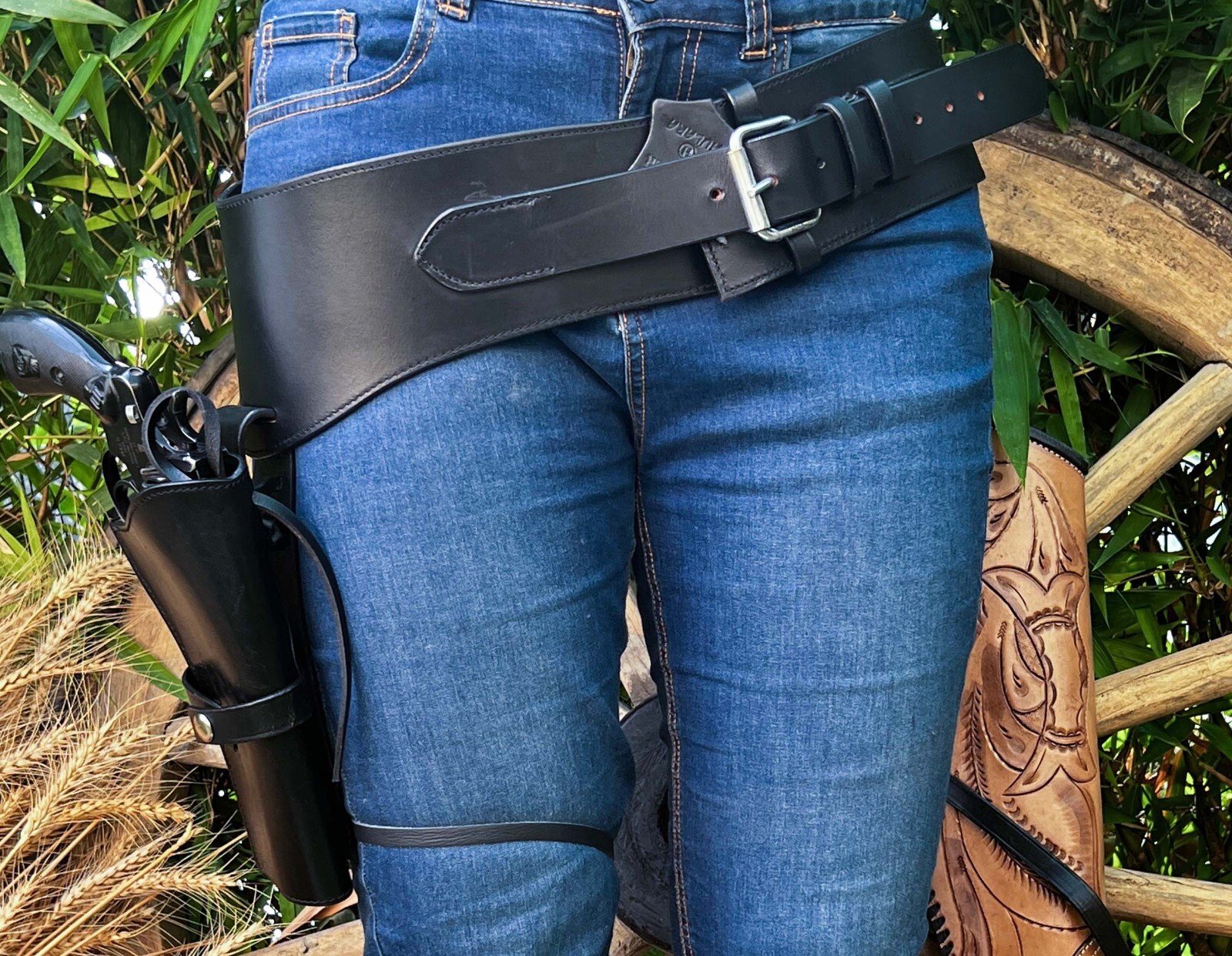 44 45 RUGER COLT UBERTI WESTERN FAST DRAW SIXGUN PISTOL LEATHER GUN HOLSTER BELT