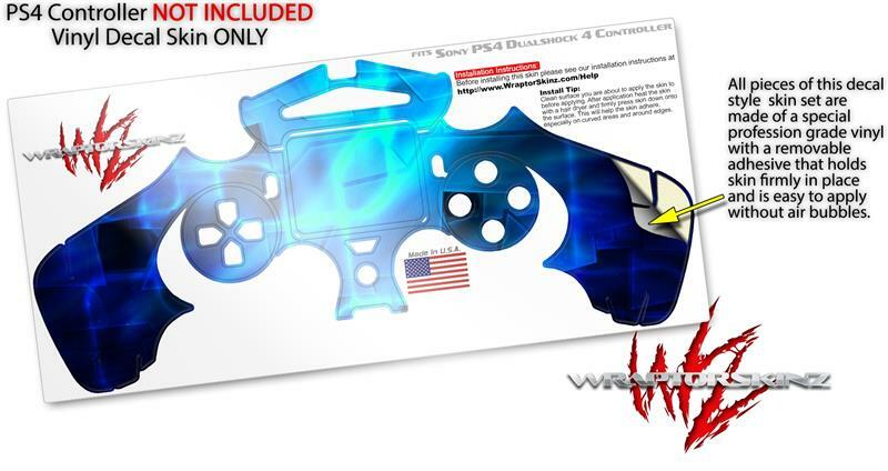 Skin for Sony PS4 Controller Cubic Shards Blue