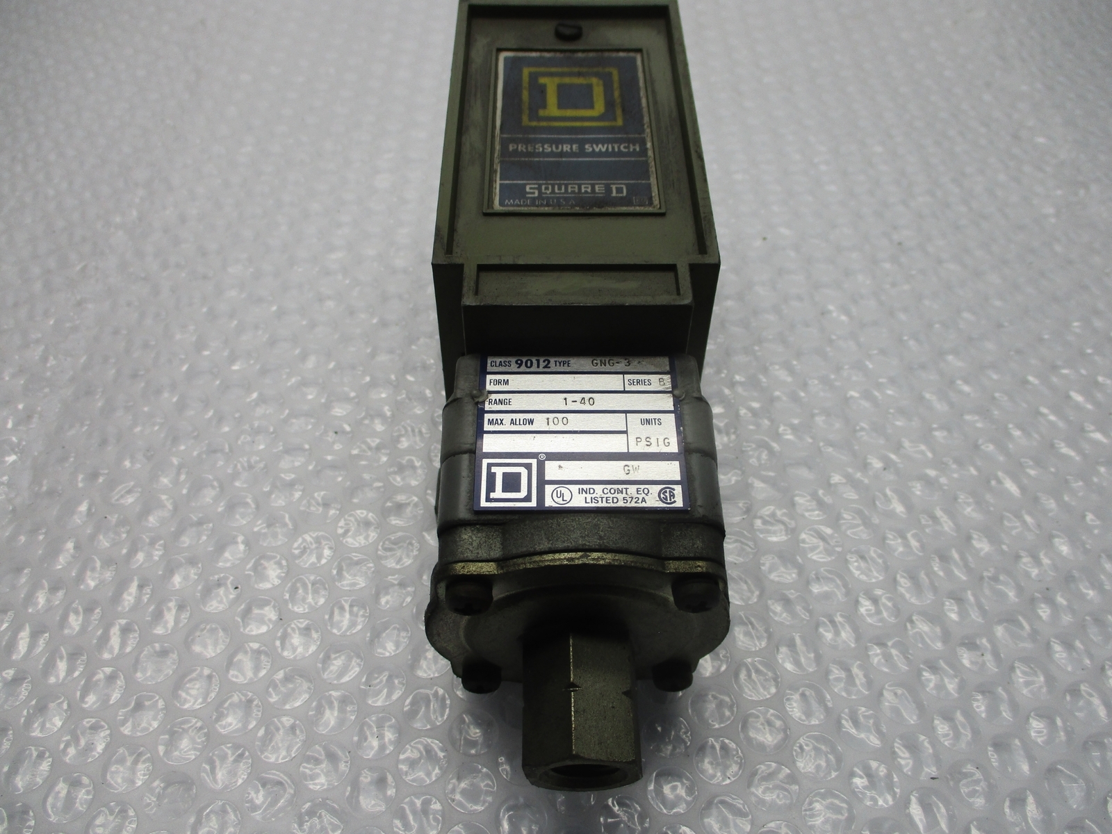 SQUARE D 9012GNG-3 PRESSURE SWITCH UNMP