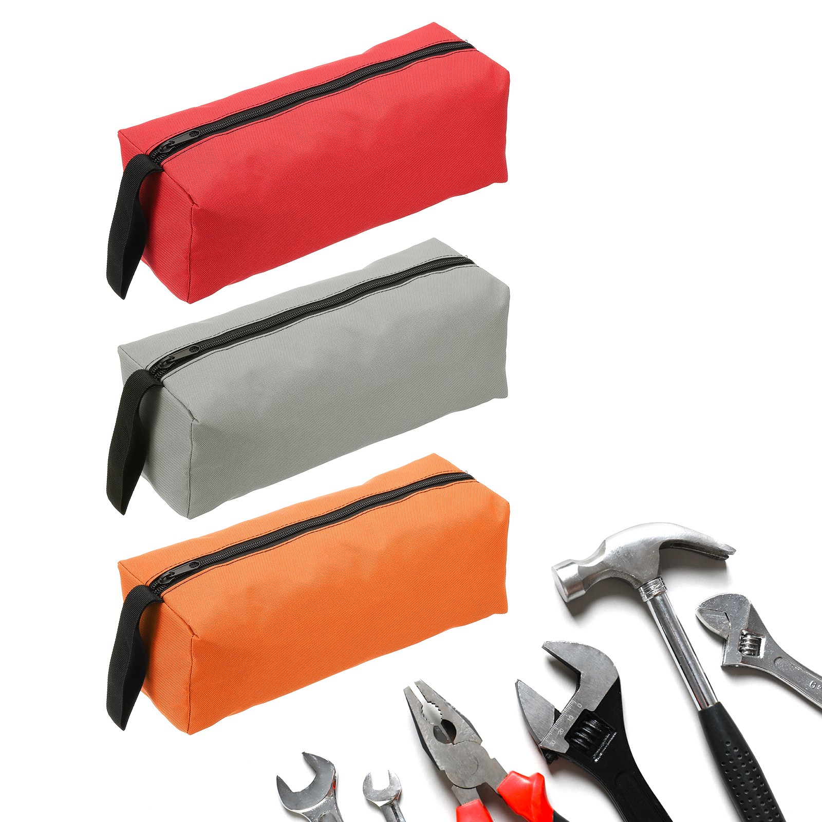 3pcs Zipper Utility Tool Bag 11.8x4x4 Inch Multi-purpose Tote Bag 3 Color