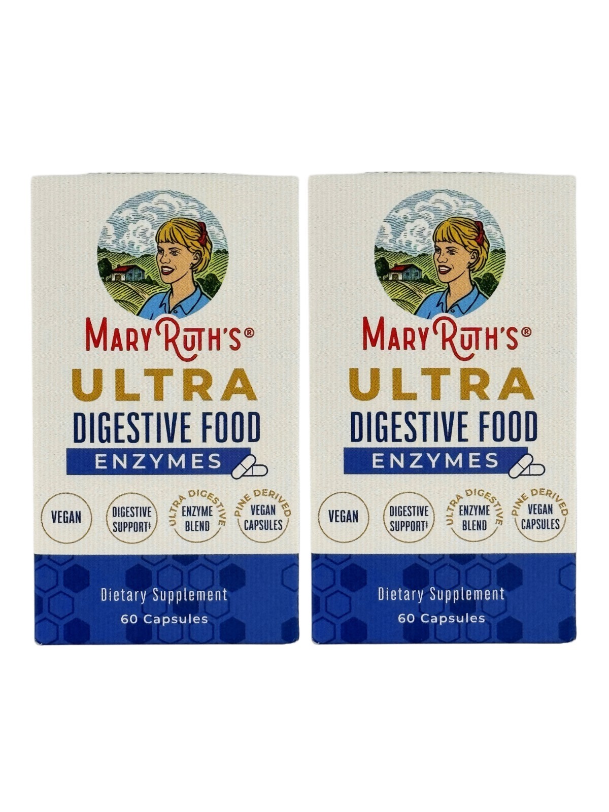 Mary Ruth’s Ultra Digestive Food Enzymes Supplement for Gut 60 ct - Lot of 2