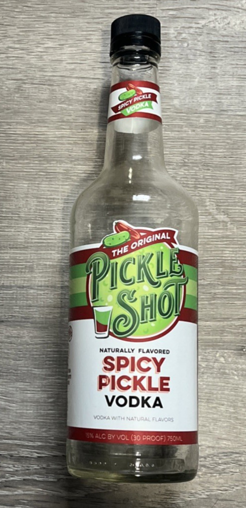 Pickle Shot - Spicy Pickle Vodka - 750ml - Glass - Empty Bottle