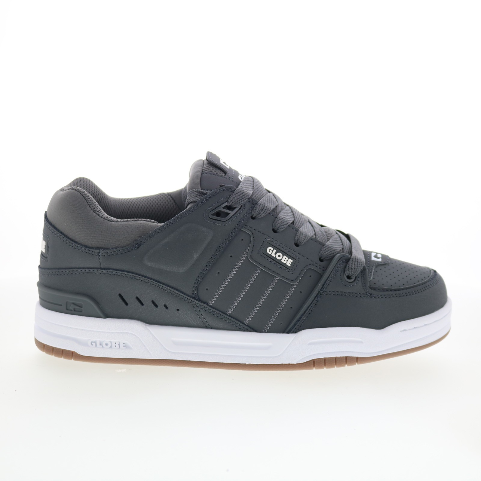 Globe Fusion GBFUS Mens Black Leather Lace Up Skate Inspired Sneakers Shoes