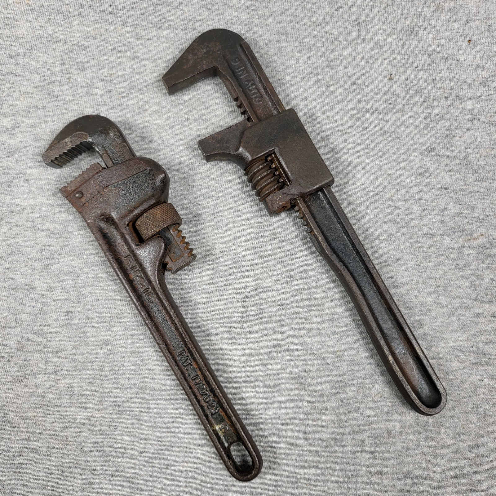 Vintage RIDGID 8 Inch Heavy Duty Pipe Wrench The Ridge Tool Co. Elyria Ohio USA