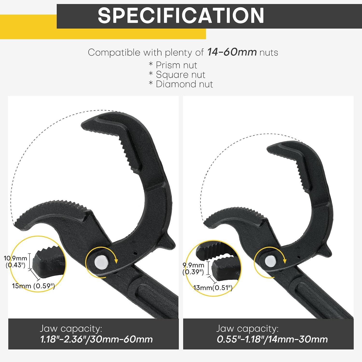 2PCS Pipe Wrench, Adjustable Wrench Multi-function Spanner, Heavy Duty Quick ...