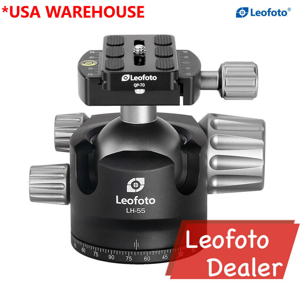 Leofoto LH-55 LSC Lever-Release Hybrid Clamp Ball Head for Shooting/Hunting Arca