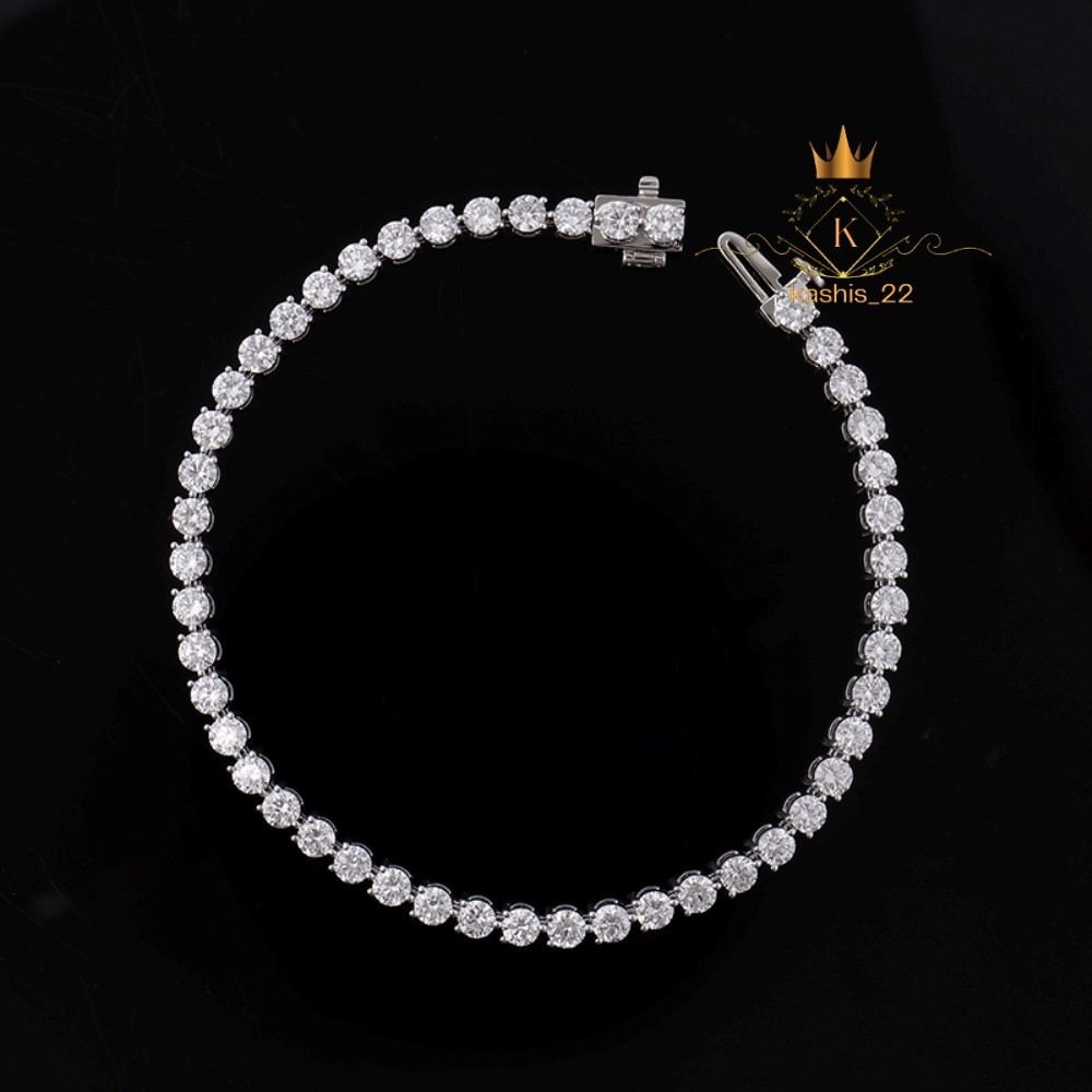 7 'Inch Long Tennis Wedding Bracelet Solid 14K White Gold 6 CT Round Cut For Her
