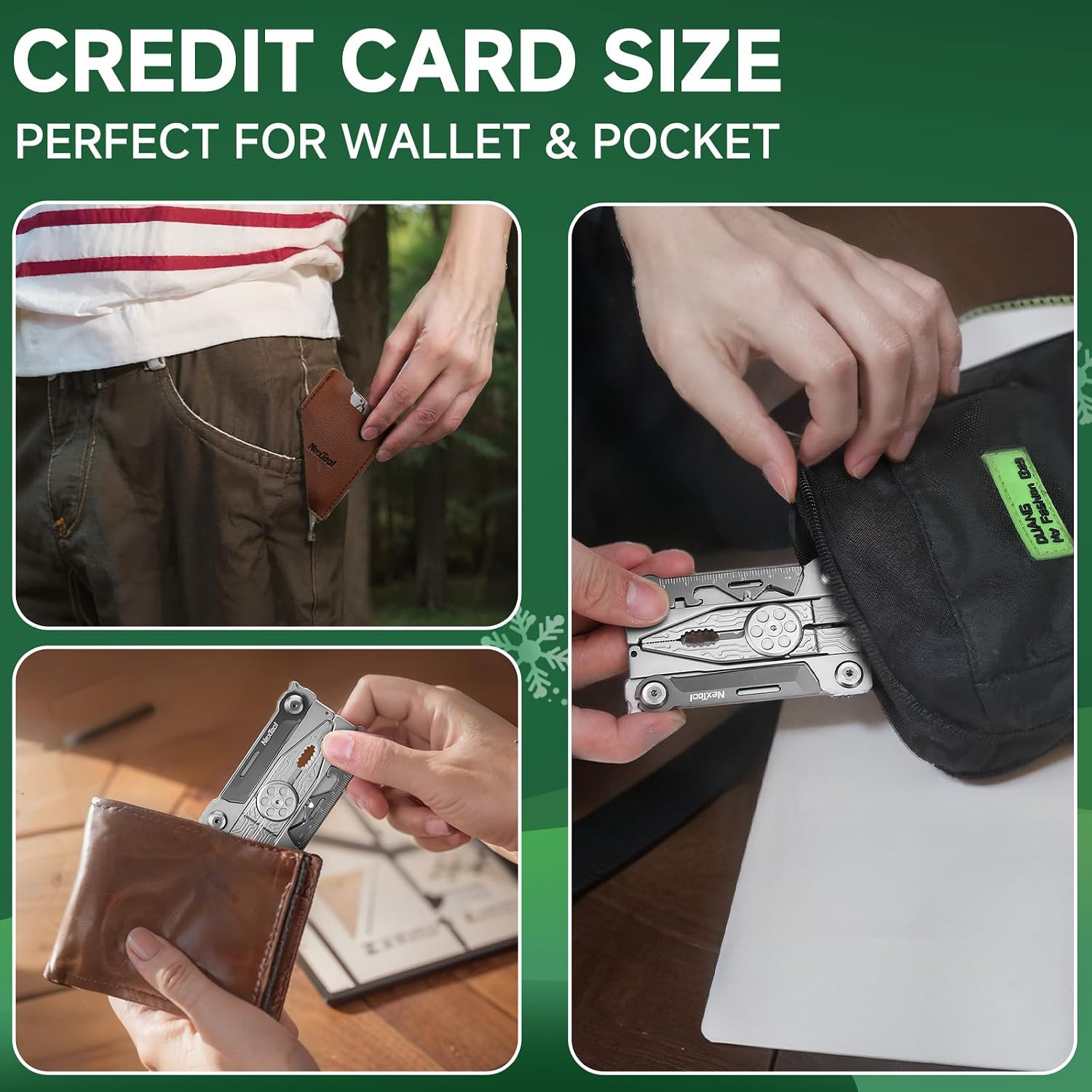 Credit Card Multitool, Silver Blade EDC Tool | 20-In-1 Wallet Tool, Stainless St