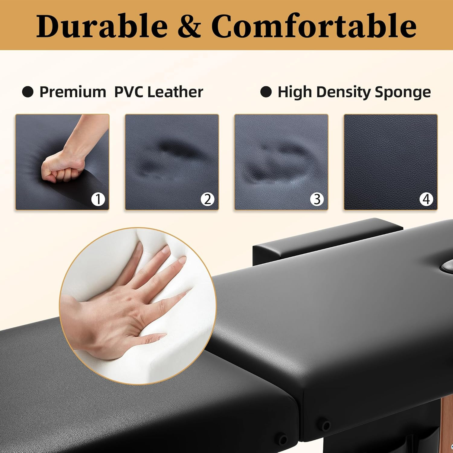 Massage Table Massage Bed Portable, 29 Lbs Light Weight 2 Section Foldable Tatto