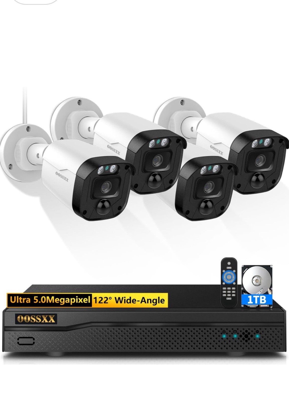 5MP Wired Security Camera System Outdoor Home CCTV Surveillance Video