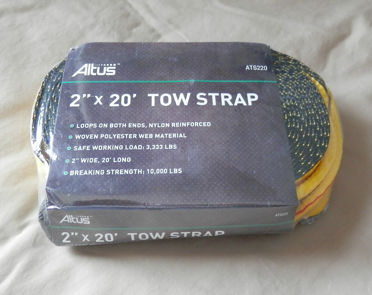 (1) NEW Altus Tow Strap 2" x 20' Woven Polyester Breaking Strength 10,000 lbs