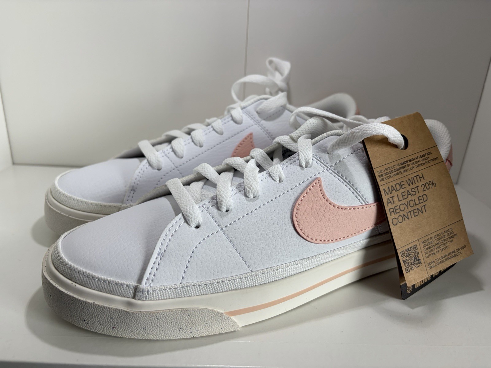 Women Nike Court Legacy White Coral Sail Size 9