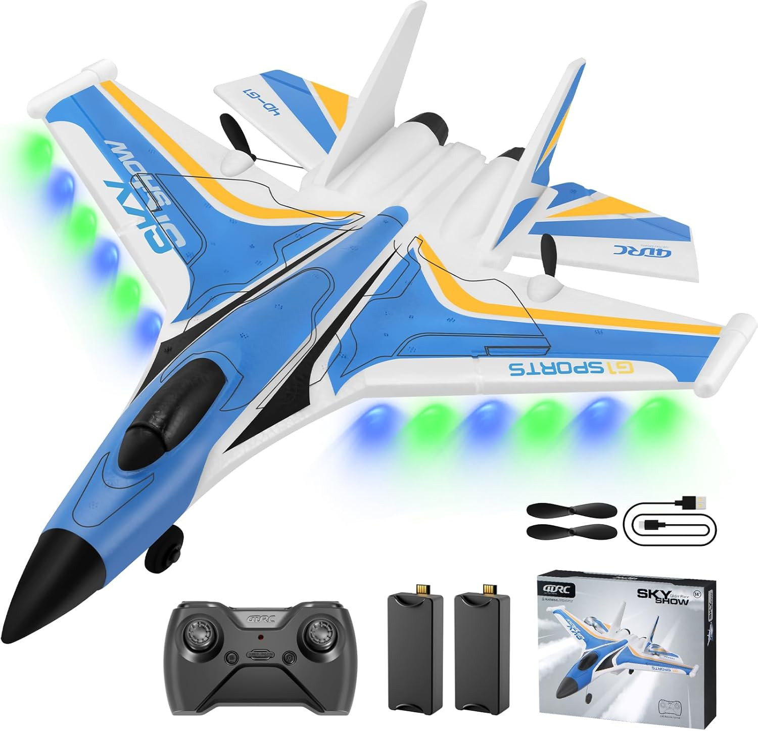 G1 RC Plane for Adults Kids, RC Airplane Fighter Jet 2.4Ghz 4 Channel 6-Axis Gyr