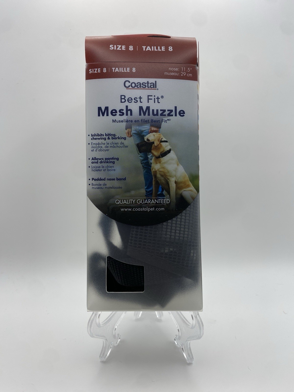 Coastal Mesh Muzzle Dog Size 8 Black Easy to Put on Best Fit Soft Grooming