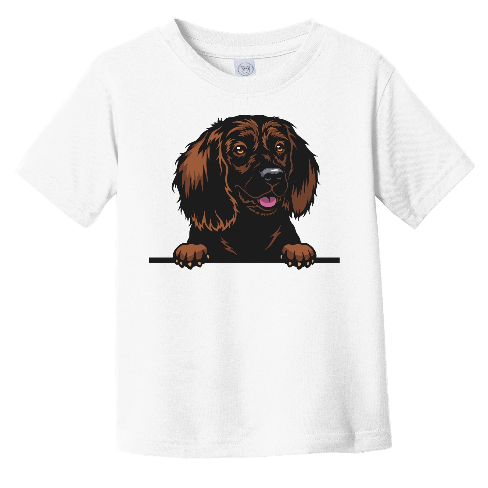 Field Spaniel Dog Breed Popping Up Cute Infant Toddler T-Shirt