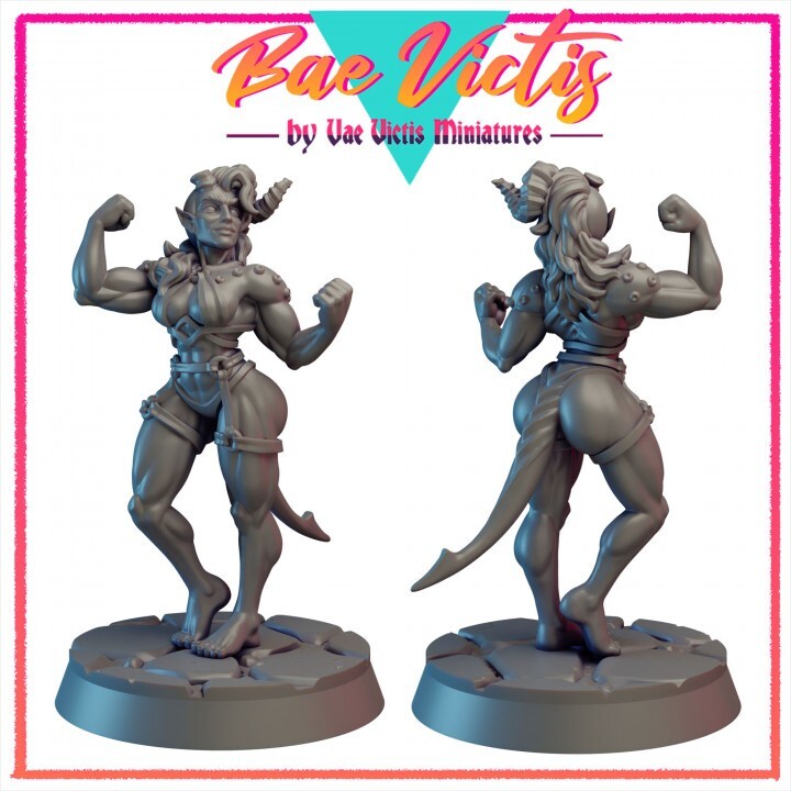 "Karlach, Buff Tiefling from Hell Bae Pin-Up" Vae Victis Miniatures D&D BG3