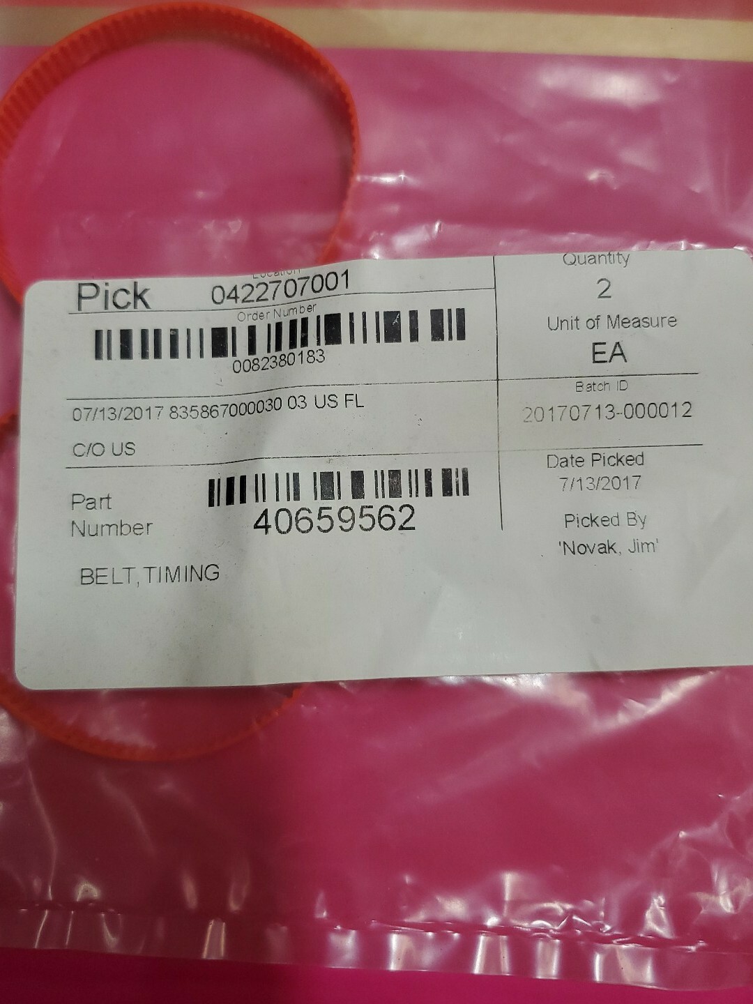 Universal Instruments Timing Belt 40659562